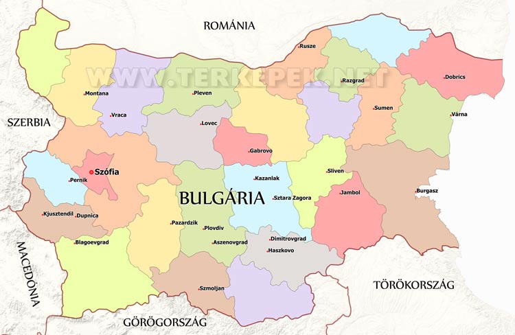 Bulgária térkép